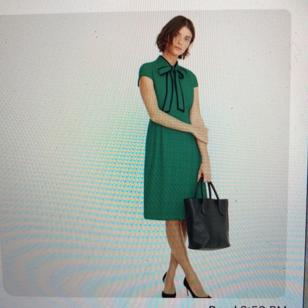 J. Crew crepe classic tie neck dress